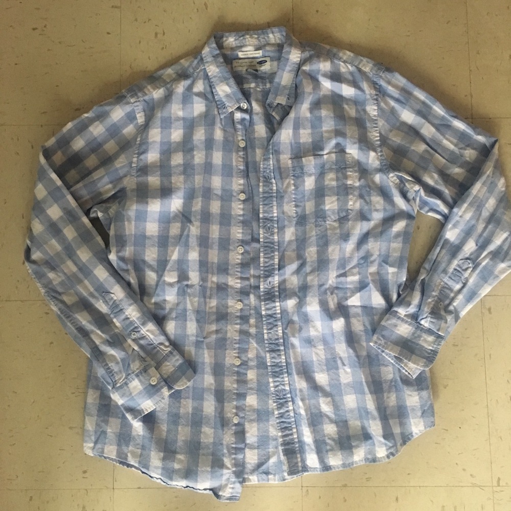 Plaid Shirt: Blue x White